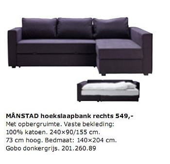 Kwestie Schatting Woedend Huismerk - Ikea MÅNSTAD hoekslaapbank rechts - Promotie bij Ikea