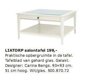 Mus Vernederen verbannen Huismerk - Ikea LIATORP salontafel - Promotie bij Ikea