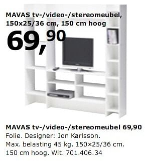Produit maison - Ikea tv-|video-|stereomeubel 69,90 - En promotion chez