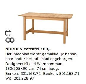 hoofdstuk Voornaamwoord pint Huismerk - Ikea NORDEN eettafel - Promotie bij Ikea