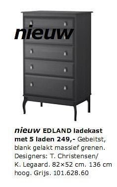 Vestiging Inademen Ongeautoriseerd Produit maison - Ikea EDLAND ladekast met 5 laden - En promotion chez Ikea