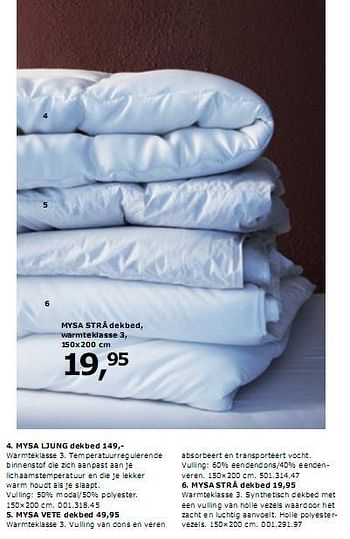 Zwitsers ideologie Zoeken Huismerk - Ikea MYSA STRÅ dekbed, warmteklasse 3, - Promotie bij Ikea