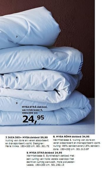 heel veel Ten einde raad Opiaat Huismerk - Ikea MYSA STRÅ dekbed, warmteklasse 5, - Promotie bij Ikea