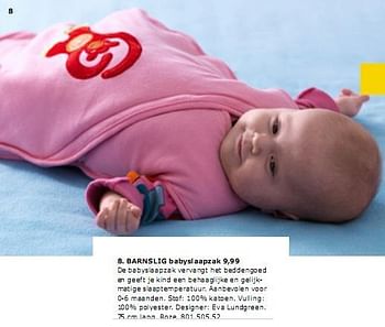 Ziektecijfers Vruchtbaar speler Huismerk - Ikea BARNSLIG babyslaapzak - Promotie bij Ikea