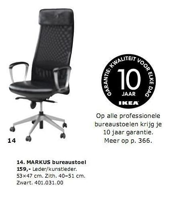 Promoties MARKUS bureaustoel - Huismerk - Ikea - Geldig van 01/01/2010 tot 31/07/2010 bij Ikea