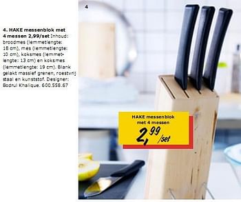 Vijandig vervolgens Asser Huismerk - Ikea HAKE messenblok met 4 messen - Promotie bij Ikea