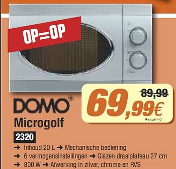 Promoties Microgolf - Domo elektro - Geldig van 02/01/2010 tot 31/01/2010 bij Expert