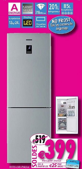 Promotions Refrigeraleur - Samsung - Valide de 02/01/2010 à 31/01/2010 chez Krefel