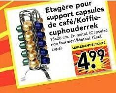 Promoties Etagère pour support capsules de café|Koffie-cuphouderrek - Huismerk - Blokker - Geldig van 02/01/2010 tot 31/01/2010 bij Blokker