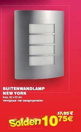 Promoties BUITENWANDLAMP NEW YORK - Huismerk - BricoPlanit - Geldig van 04/01/2010 tot 18/01/2010 bij BricoPlanit