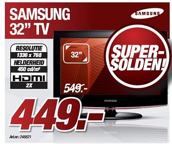 Promoties Samsung 32 TV - Samsung - Geldig van 04/01/2010 tot 31/01/2010 bij Auva