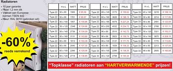 Promoties Radiatoren  - Huismerk - Zelfbouwmarkt - Geldig van 05/01/2010 tot 01/02/2010 bij Zelfbouwmarkt