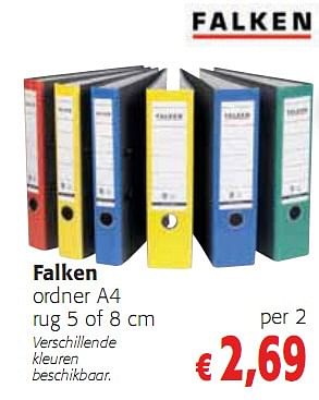Promoties ordner A5 rug 5 of 8 cm - Falken - Geldig van 05/01/2010 tot 19/01/2010 bij Colruyt