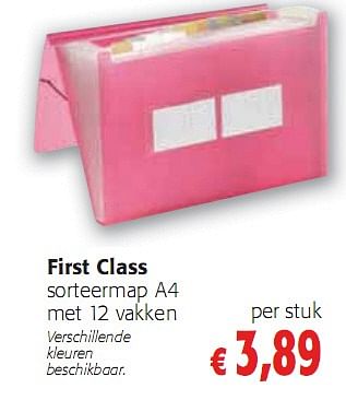 Promoties First Class sorteermap A4 met 12 vakken - Huismerk - Colruyt - Geldig van 05/01/2010 tot 19/01/2010 bij Colruyt