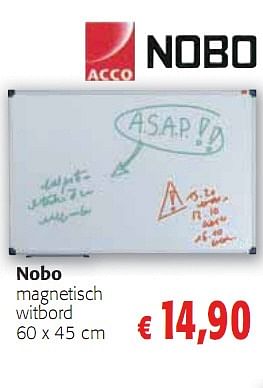 Promoties magnetisch witbord 60 x 45 cm - Nobo - Geldig van 05/01/2010 tot 19/01/2010 bij Colruyt