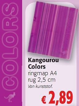 Promoties kangourou colors ringmap A4 rug 2,5 cm - Huismerk - Colruyt - Geldig van 05/01/2010 tot 19/01/2010 bij Colruyt