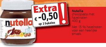 Promoties chocopasta met hazelnoten  - Nutella - Geldig van 05/01/2010 tot 19/01/2010 bij Colruyt