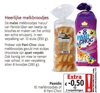 Promoties 10 melkbroodjes of 8 Pani-Choc - Panidis - Geldig van 05/01/2010 tot 19/01/2010 bij Colruyt