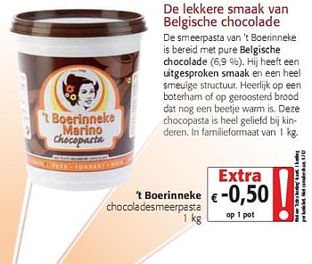 Promoties chocoladesmeerpasta 1kg - Huismerk - Colruyt - Geldig van 05/01/2010 tot 19/01/2010 bij Colruyt