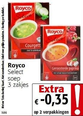 Promoties elect soep 3 zakjes - Royco - Geldig van 05/01/2010 tot 19/01/2010 bij Colruyt