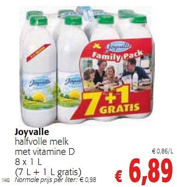 Promoties halfvolle melk met vitamine D - Joyvalle - Geldig van 05/01/2010 tot 19/01/2010 bij Colruyt