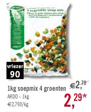 Promoties 1kg soepmix 4 groenten ARDO - 1kg - Ardo - Geldig van 05/01/2010 tot 30/01/2010 bij O'Cool
