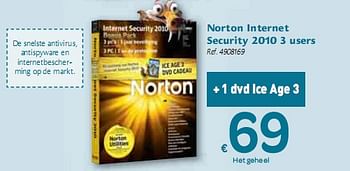 Promotions Norton Internet Security  - Norton - Valide de 06/01/2010 à 16/01/2010 chez Carrefour