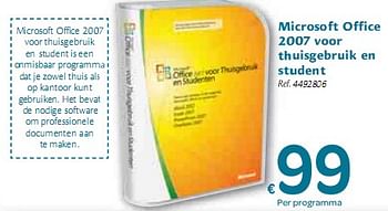 Promoties Microsoft Office 2007 voor thuisgebruik en student - Huismerk - Carrefour  - Geldig van 06/01/2010 tot 16/01/2010 bij Carrefour