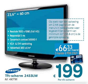 Promoties Tft - scherm  - Samsung - Geldig van 06/01/2010 tot 16/01/2010 bij Carrefour