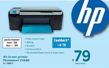 Promoties All-in-one Printer Photosmart - HP - Geldig van 06/01/2010 tot 16/01/2010 bij Carrefour