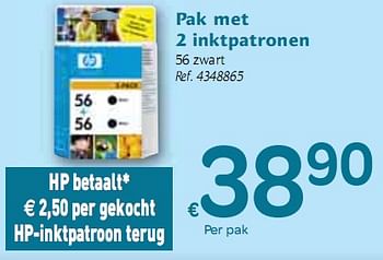 Promoties Pak met 2 inktpatronen - HP - Geldig van 06/01/2010 tot 16/01/2010 bij Carrefour