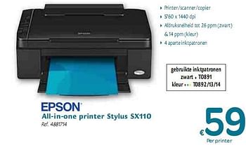 Promoties All-in-one printer Stylus - Epson - Geldig van 06/01/2010 tot 16/01/2010 bij Carrefour