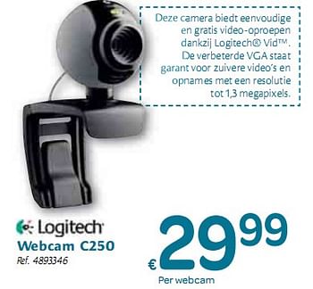 Promoties Webcam  - Logitech - Geldig van 06/01/2010 tot 16/01/2010 bij Carrefour
