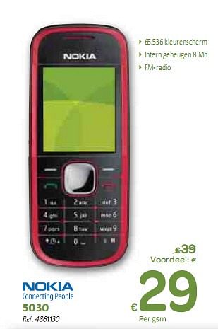 Promoties telefoon - Nokia - Geldig van 06/01/2010 tot 16/01/2010 bij Carrefour