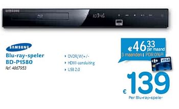 Promoties Blu-ray-speler - Samsung - Geldig van 06/01/2010 tot 16/01/2010 bij Carrefour