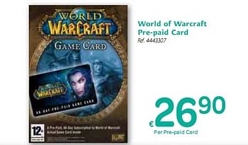 Promotions World of Warcraft Pre-paid Card - Nintendo - Valide de 06/01/2010 à 16/01/2010 chez Carrefour