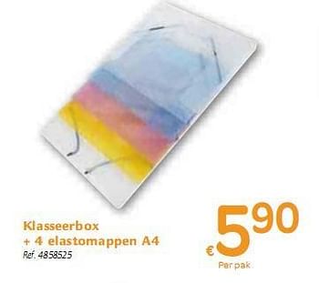 Promoties Klasseerbox + 4 elastomappen A4 - Huismerk - Carrefour  - Geldig van 06/01/2010 tot 16/01/2010 bij Carrefour