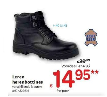 Promoties Leren herenbottines - Huismerk - Carrefour  - Geldig van 06/01/2010 tot 16/01/2010 bij Carrefour