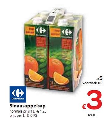 Promoties Sinaasappelsap - Huismerk - Carrefour  - Geldig van 06/01/2010 tot 16/01/2010 bij Carrefour