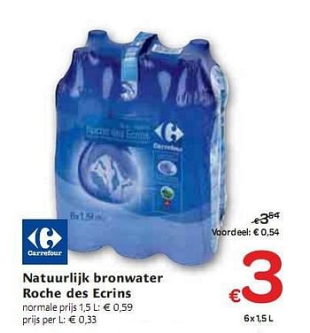 Promoties Natuurlijk bronwater Roche des Ecrins  - Huismerk - Carrefour  - Geldig van 06/01/2010 tot 16/01/2010 bij Carrefour
