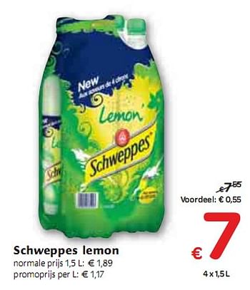 Promoties Schweppes lemon - Schweppes - Geldig van 06/01/2010 tot 16/01/2010 bij Carrefour