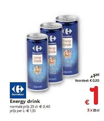 Promoties Energy drink - Huismerk - Carrefour  - Geldig van 06/01/2010 tot 16/01/2010 bij Carrefour