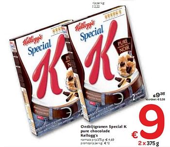 Promoties Ontbijtgranen Special K pure chocolade kelloggs - Kellogg's - Geldig van 06/01/2010 tot 16/01/2010 bij Carrefour