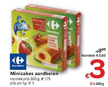 Promotions Minicakes aardbeien - Produit maison - Carrefour  - Valide de 06/01/2010 à 16/01/2010 chez Carrefour