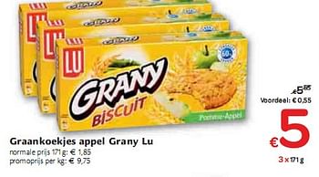 Promotions Graankoekjes appel Grany LU - Lu - Valide de 06/01/2010 à 16/01/2010 chez Carrefour