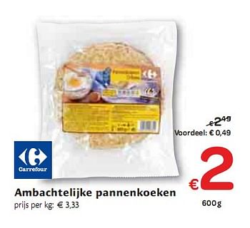 Promoties Ambachtelijke pannenkoeken  - Huismerk - Carrefour  - Geldig van 06/01/2010 tot 16/01/2010 bij Carrefour