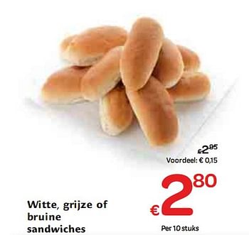 Promotions Witte,grijze of bruine sandwiches - Bakkerij - Valide de 06/01/2010 à 16/01/2010 chez Carrefour
