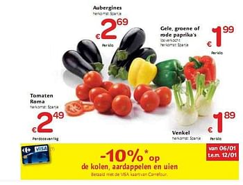 Promotions Tomaten Roma - Groenten & Fruit - Valide de 06/01/2010 à 16/01/2010 chez Carrefour