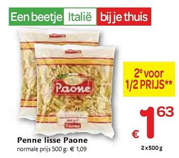Promoties penne lisse Paone - Paone - Geldig van 06/01/2010 tot 16/01/2010 bij Carrefour