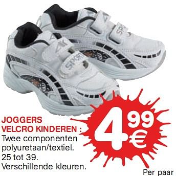 Promoties Joggers velcro kinderen - Huismerk - Trafic  - Geldig van 06/01/2010 tot 17/01/2010 bij Trafic